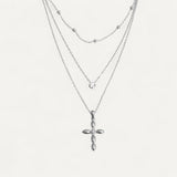 Elegant Layered Cross Necklace