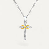 Two-Tone Infinity Cross Necklace