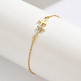 Gold Cross Bracelet with Rhinestones