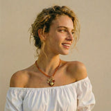 Translucent Red Cross & Heart Charm Necklace