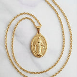 Miraculous Virgin Medal Cross Necklace