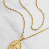 Miraculous Virgin Medal Cross Necklace