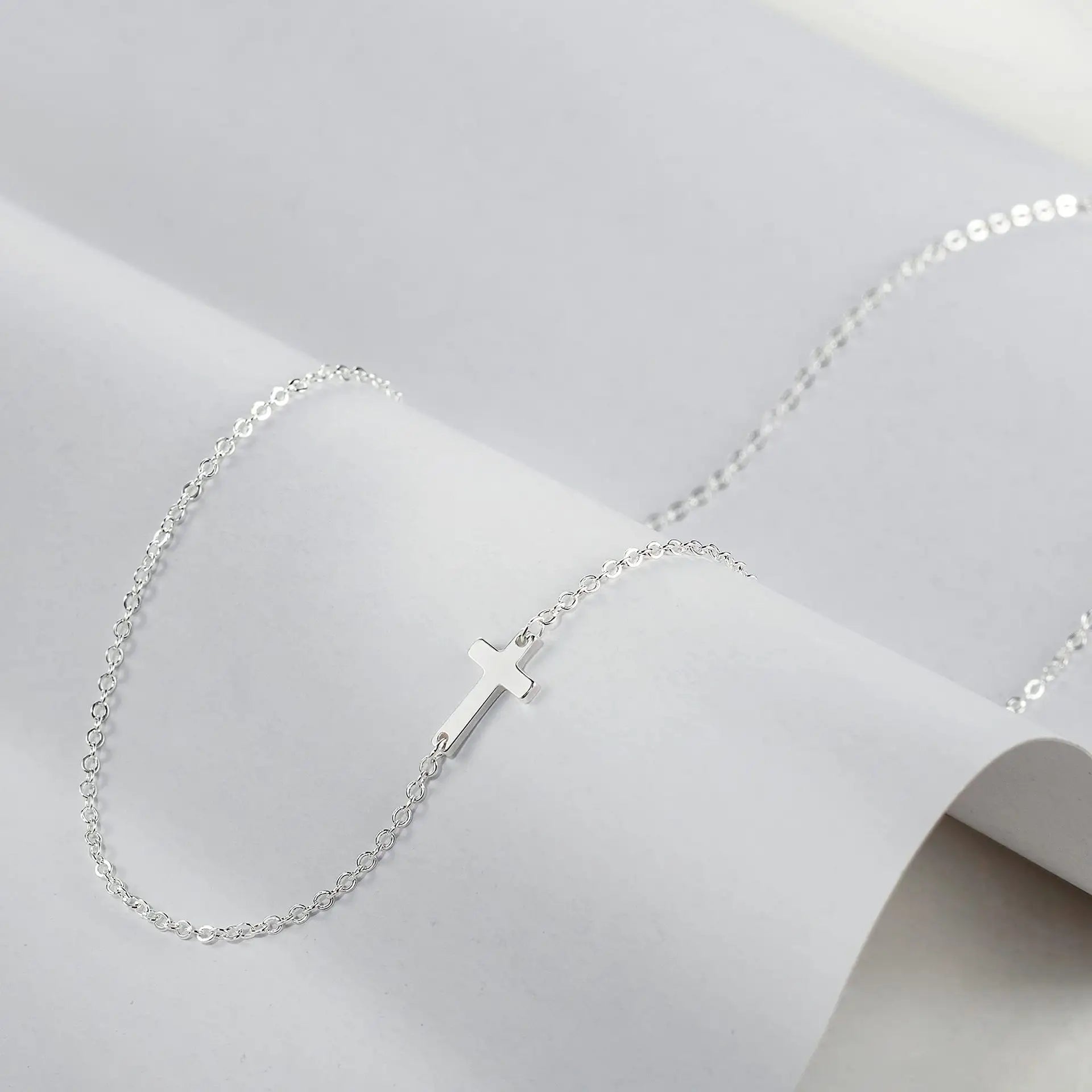 Side Cross Stainless Steel Necklace